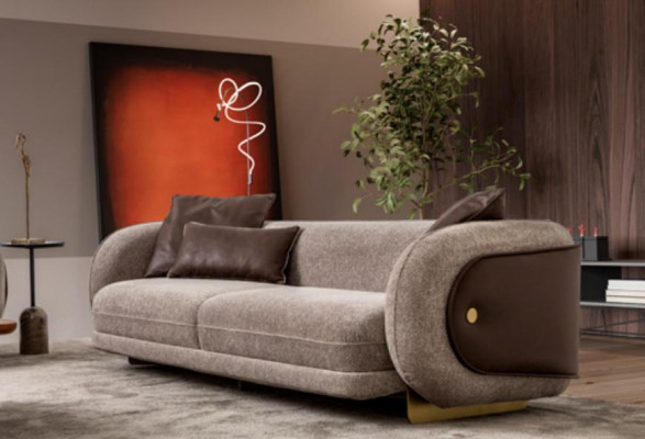 Luxus Sofagarnitur Sofa Braun Garnitur Sofase 4 3 1 Sëtzer 3-deel Set Gepolstert.