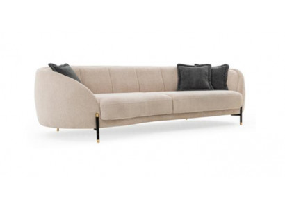 Couch Këssen Beige Design Sofa 4 Sëtz Sofas Textil Design Sofa Miwwelen nei