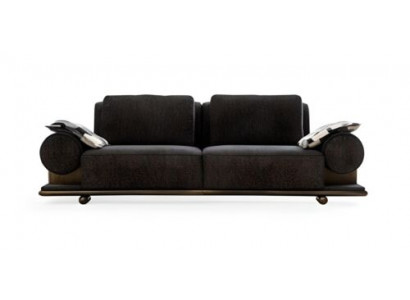 Modern 3-Sëtzer Sofa Schwaarz Héichwäerteg Polster Sofasen Design Textil nei