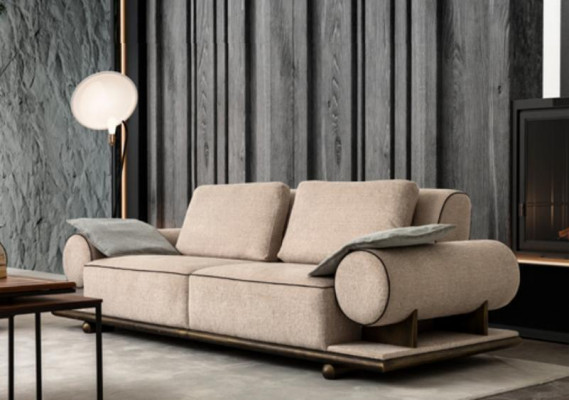 Textil Sofa Canapé Polster Sofa 3-Sëtzer Canapéeën Sofae Modern Dräisëtzer Nei