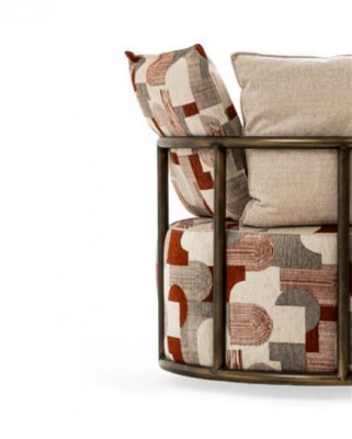 Modern méi faarwegen Fotell Design Sofa Sëtz Luxus Relax Textil Lounge Polster.