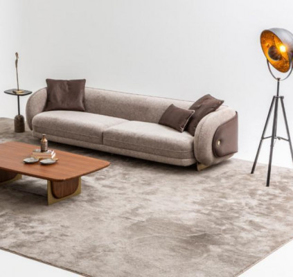 Wunnzëmmer Textil Sofa 4 Sëtzer Luxus Miwwelen Sëtz Design Canapé Lounge nei