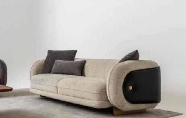 Wunnzëmmer Textil Sofa 3 Sëtzer Luxus Miwwelen Sëtz Design Couch Lounge nei