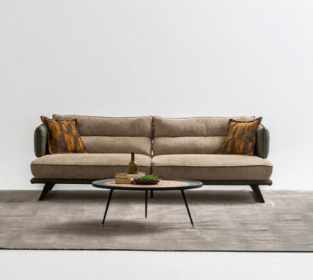 Luxus Sofagarnitur Sofa 3 Sëtzer Fotell Stoff Modern Méifarweg Modern Set nei