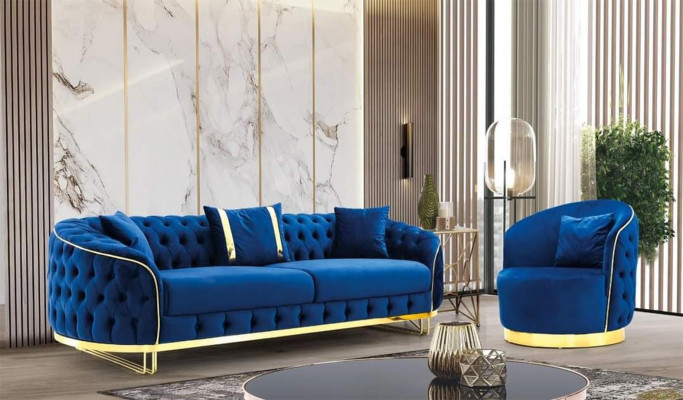 Blo Chesterfield Fauteuil Wunnzëmmer Rondfauteuil Designer Eenzëtzeger. xlmoebel.lu