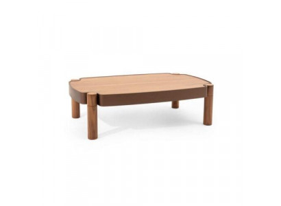 Stilvollen Holz Couchtisch mat Holzplack Luxuriéis Miwwel fir Wunnzëmmer