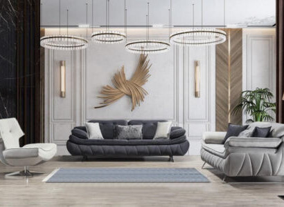 Wunnzëmmer-Set 3 Stéck Schwaarz Wäiss 2x Canapéen mat Fauteuil Modernen Design Textil