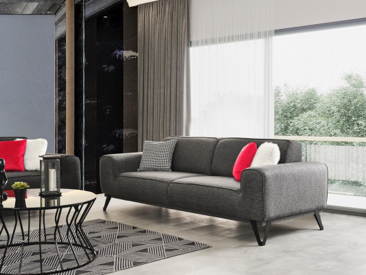 Groue 3-Sëtz-Stoffsofa Modern Design Wunnzëmmer Textil Stoff Material