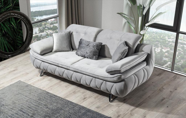 Wunnzëmmer-Set 3 Stéck Schwaarz Wäiss 2x Canapéen mat Fauteuil Modernen Design Textil