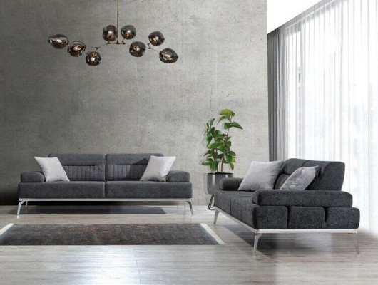 Stoffdivans Wunnzëmmer-Set 2tlg. Gro Faarf Textil Material Modernen Design