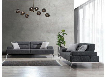 Stoffdivans Wunnzëmmer-Set 2tlg. Gro Faarf Textil Material Modernen Design