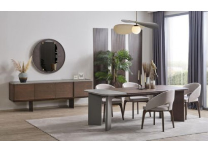 Grouss Iesszëmmer Garnitur Designer Iessdësch 4x Still Sideboard Spigel