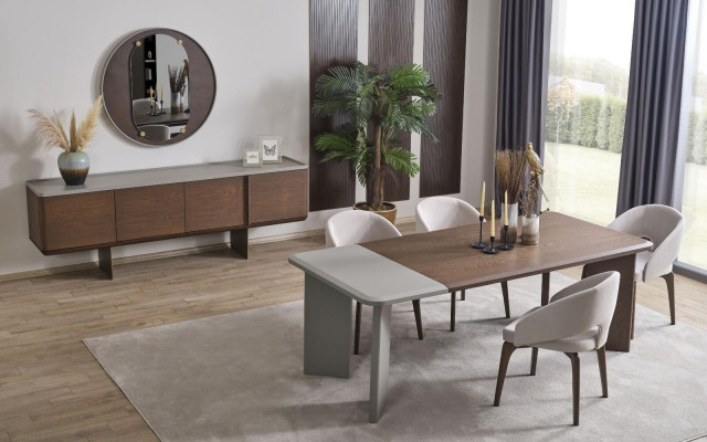 Grouss Iesszëmmer Garnitur Designer Iessdësch 4x Still Sideboard Spigel