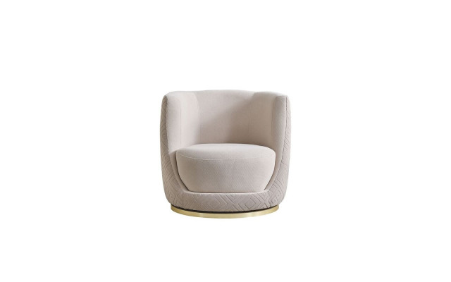 Beige Wunnzëmmer Fotell Designer Polstersëtzer Edel Lounge Eensëtzer