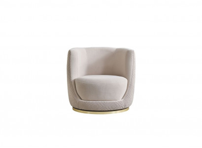 Beige Wunnzëmmer Fotell Designer Polstersëtzer Edel Lounge Eensëtzer