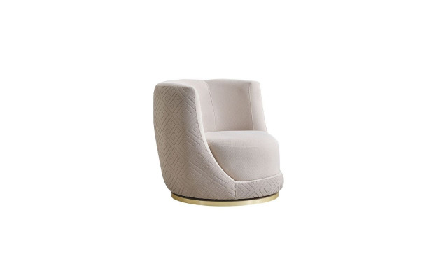 Beige Wunnzëmmer Fotell Designer Polstersëtzer Edel Lounge Eensëtzer
