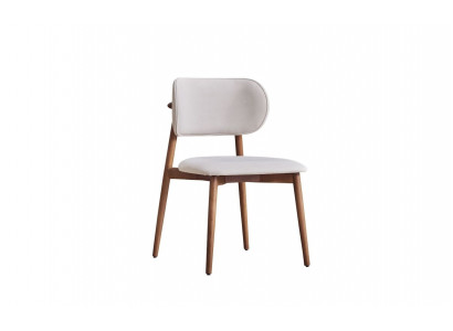 Wäisse Stoffstil Designer Eenzelsëtz Stilvoll Iesszëmmerstull Stull.