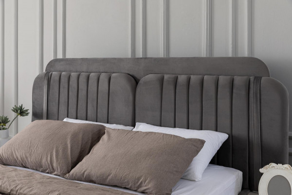 Modern Schlofzëmmer Set duebel Bett Nuetsschränk Kleederschaf Luxus