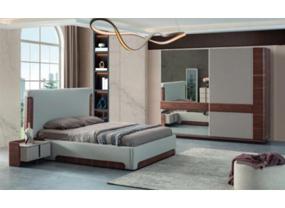 Graziéis Schlofzëmmer Miwwelen Luxus Polsterbett Designer Kleederschaf