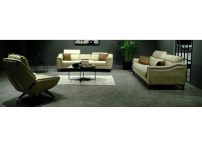 Komplett Couchgarnitur Designer 3-Sëtz Zweisëtzer Luxusaarmsëtz
