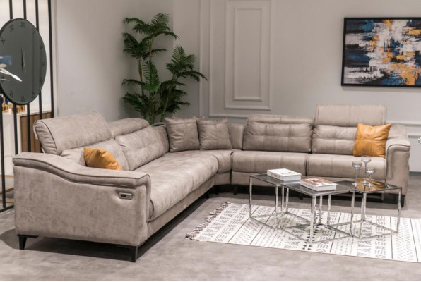 Robust Gro Eckcanapé Wunnzëmmer an L-Form Liederkanapé Designer Couches