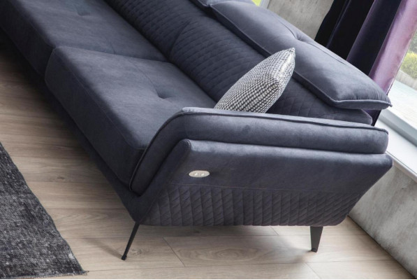 Robust Gro Stoffcouch Designer L-Form Sofa Wunnzëmmer Polster Canapé