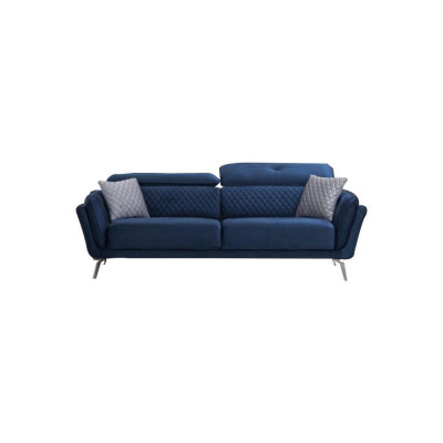 Blo Stoffsofa Modernes Wunnzëmmer Dräisëtzer Luxus 3-Sëtzer Canapé