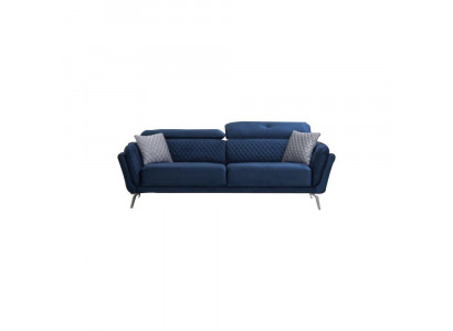 Blo Stoffsofa Modernes Wunnzëmmer Dräisëtzer Luxus 3-Sëtzer Canapé