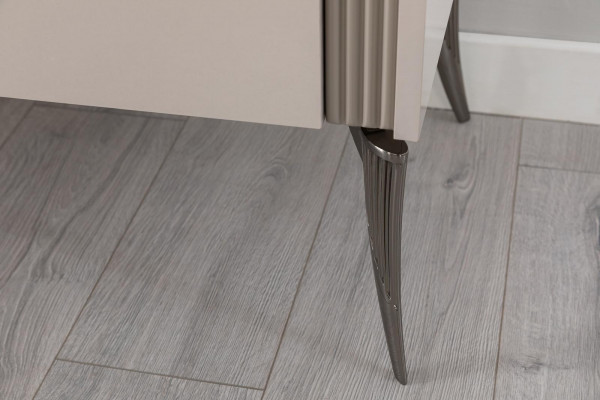 Beige Fernsehschafskästchen Designer Clubdësch Luxus Wunnzëmmer Miwwelen Holz 2 Stéck