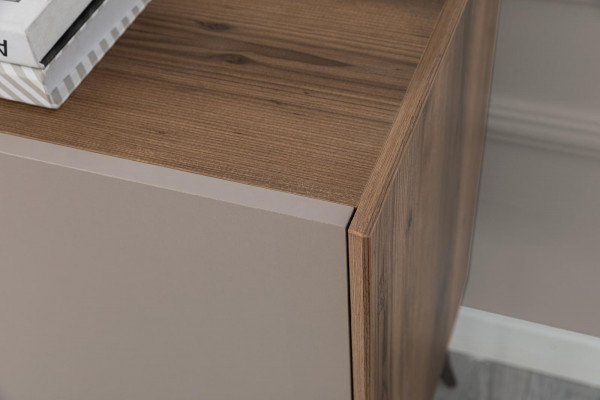 Modern beige Garnitur Luxus Sideboard 2x Spigel Holzmiwwel Anrichte