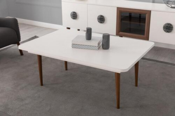 Luxus hellbrongen Wunnzëmmer Dësch Stilvollen rechteckegen Holzdësch