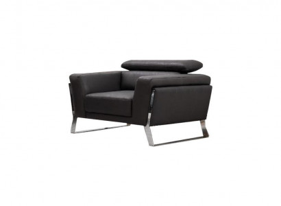 Wunnzëmmer Schwaarze Fauteuil Clubfauteuil Relaxfauteuil Metall Einsëtzer Nei