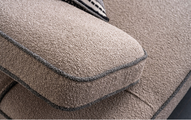 Wäiss-Beige Wunnzëmmer Canapé Garnitur Robusten 3-Sëtzer Couchtisch 6tlg.