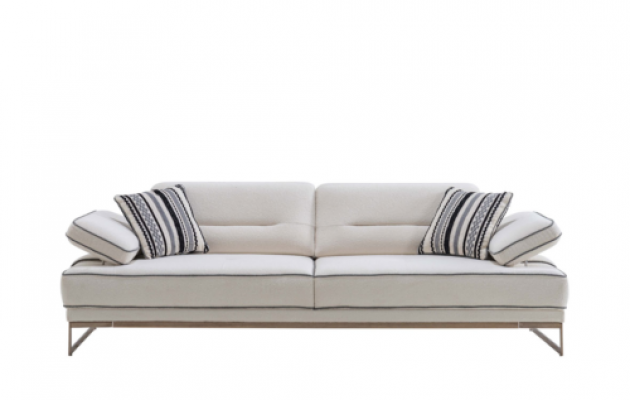 Wäisst sofa Exklusiv 3-Sëtzer Wunnenzëmmer Textil Polster Couch Nei