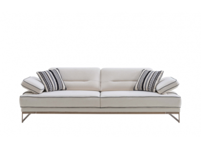 Wäisst sofa Exklusiv 3-Sëtzer Wunnenzëmmer Textil Polster Couch Nei