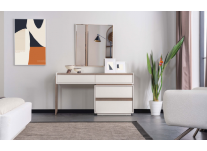 Wäissen Make-up-Dësch Designer Kosmetikdësch Schlofzëmmer Robusten Dësch