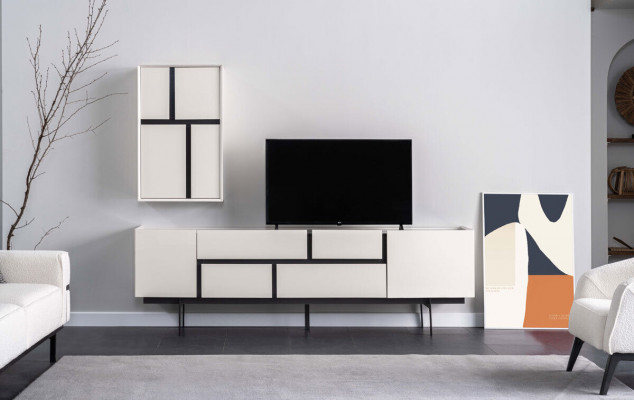 Designer Wandschafsschräiner Wunnzëmmer Miwwelen Wäiss Faarf Neiegkeet modern Miwwelen