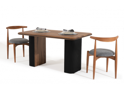 Iesszëmmer Garnitur Iessgrupp Esstësch Still 5tlg Braun Klassesch