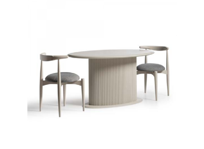 Iessgrupp Komplett Iesszëmmer Iessdësch Still 5-teil Beige Luxus Modern