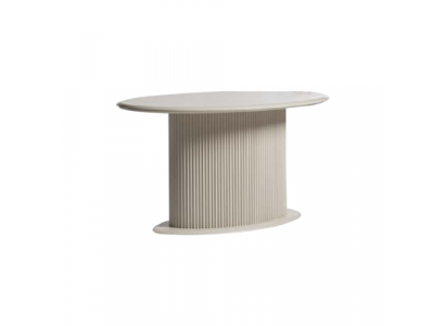 Modernen Holzbësch Iesszëmmertësch Iessdësch Oval Dësch Holz Beige 140 cm
