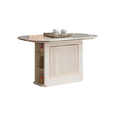 Modernen Iesszëmmerdësch Iessdësch Dësch Holz Beige Iesszëmmer Hozdësch