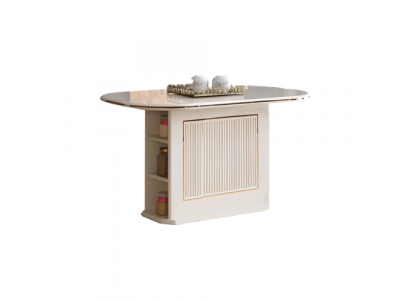 Modernen Iesszëmmerdësch Iessdësch Dësch Holz Beige Iesszëmmer Hozdësch