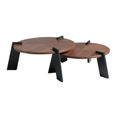 Soffatabell Dëscht fir virun de Canapé Kaffisdësch Niewendësch Holz Brong Dëscht Design