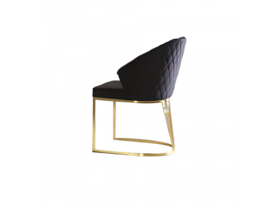 Polsterstull Iesszëmmerstull Holzstull Kichenstull Schwaarz Modern Gold
