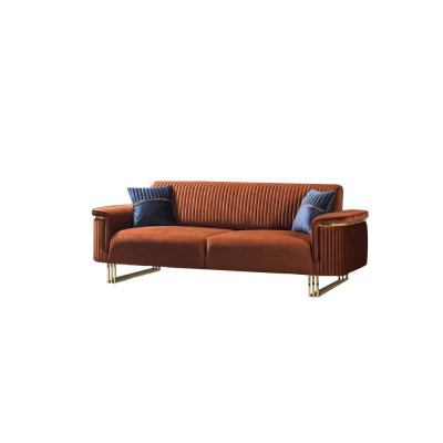 Blo-Oranges Wunnzëmmer Sofa-Set Designer Stoffsofaen Modern Miwwelen 2tlg