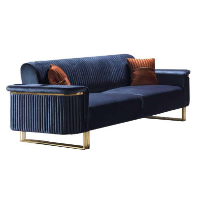 Blo-Oranges Wunnzëmmer Sofa-Set Designer Stoffsofaen Modern Miwwelen 2tlg