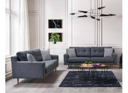Gro Stofgarnitur fir de Wunnzëmmer Luxus 2x Polstersich Sofaen Textilmöbel