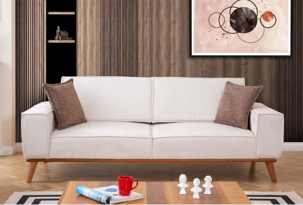Wäiss Wunnzëmmer Garnitur Stilvollen 3-Sëtzer Designer Sëtz 2-teil Set