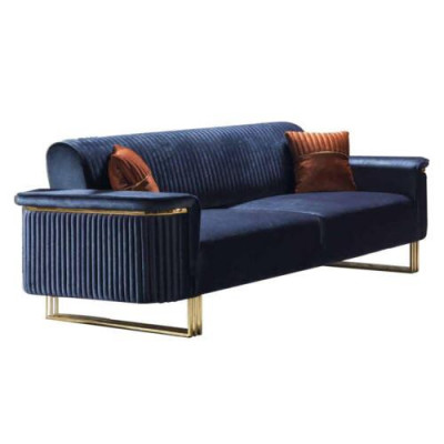 Bloen Wunnzëmmer 3-Sëtzer Luxus Stoffdivan Elegante Polstermiwwelen