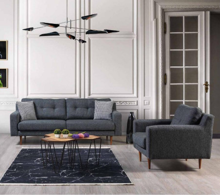 Groue Wohnzimmer Polstersëtz Designer Einsëtz Luxus 1-Sëtz 2tlg